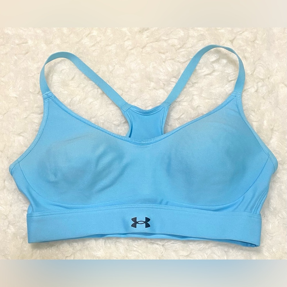 Under Armour Womens S Blue Sports Bra Sporty Athletic Activewear Athleisure - Picture 10 of 10